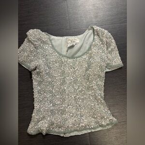 Adrianna Papell Occasions beaded zip up top